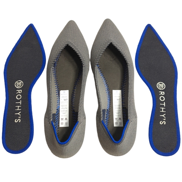 Rothy's Women's The Point Grey Birdseye Knit Fabric Ballet‎ Slip On Flats 7 - Picture 10 of 16